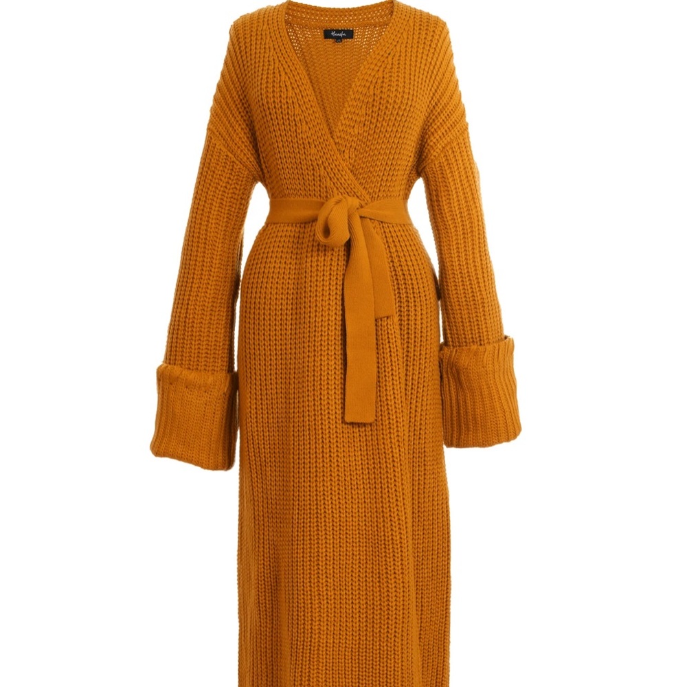 HANIFA Miya cardigan dress. Size S/M. Orange